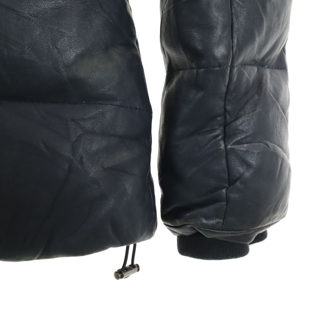 6251030 羊革 レザー ダウンジャケット S 濃紺 レディース 6251030 羊革 レザー ダウンジャケット S 濃紺 レディース