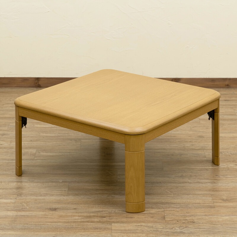 こたつテーブル こたつ コタツ 正方形 80 フラットヒーター 高さ調節 おしゃれ 折りたたみこたつ 300Wヒーター 炬燵 テーブル 机