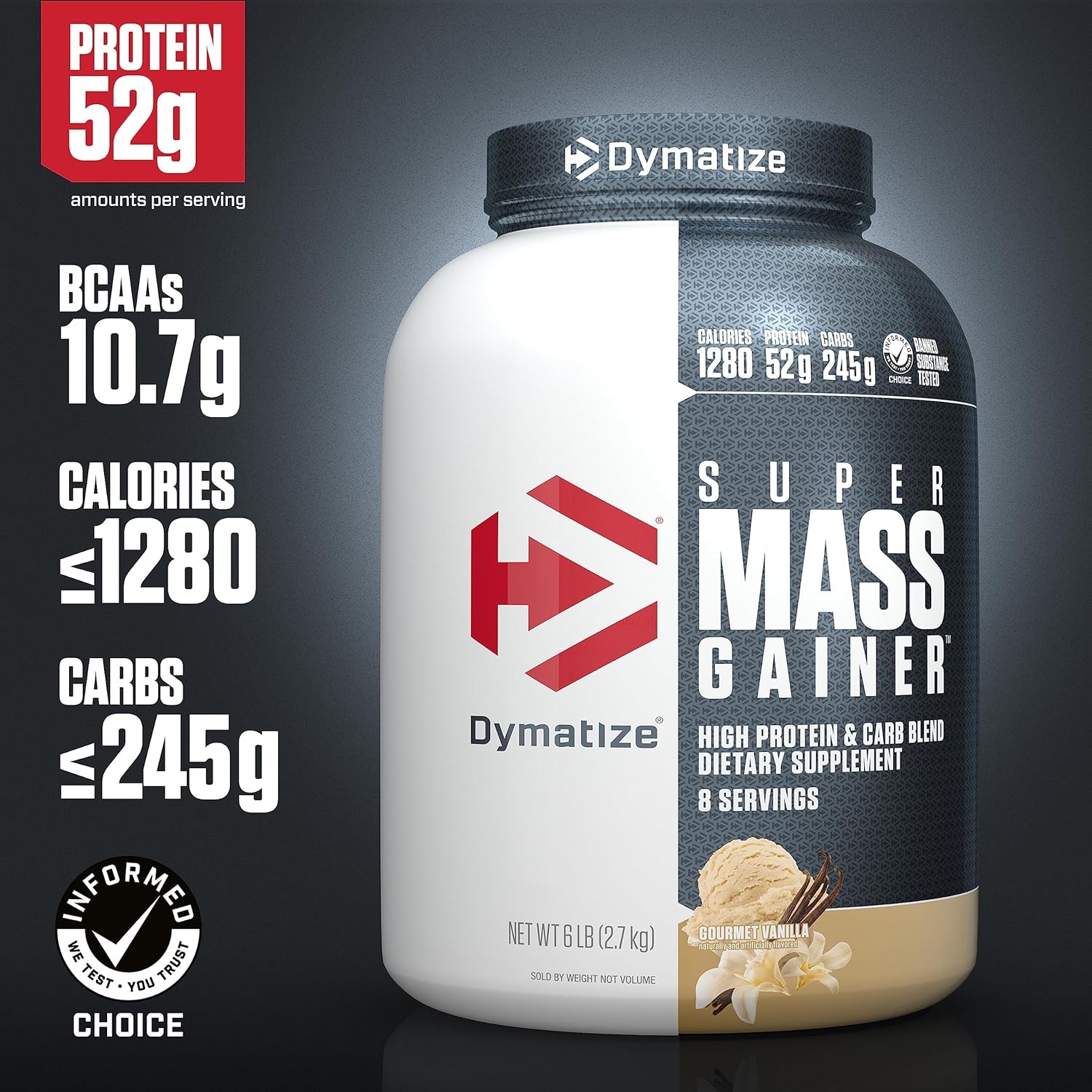 Dymatize Super Mass Gainer Protein Powder, Vanilla, 6 lbs Dymatize Super Mass Gainer Protein Powder, Vanilla, 6 lbs