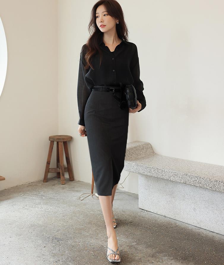 夏物　レディース　　タイトスカート 通勤　フォーマル　細身　大きいサイズ　ロング丈　ゆったり 　普段 フリルスカート マーメイドスカート　薄手　膝下丈　グレー