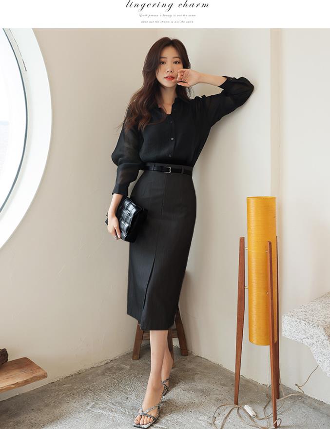 夏物　レディース　　タイトスカート 通勤　フォーマル　細身　大きいサイズ　ロング丈　ゆったり 　普段 フリルスカート マーメイドスカート　薄手　膝下丈　グレー