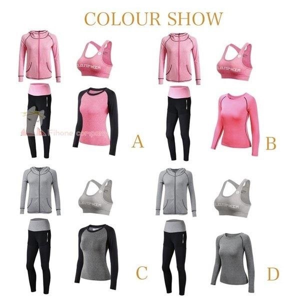 ヨガウェア 上下セット4点セットヨガウェア トップス レディース タンクトップ可愛いヨガウェアホットヨガウェアスポーツウェア カップ付き 上下-P481