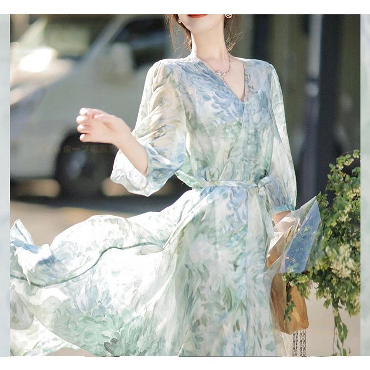 【夏の新品】【出荷が迅速】ワンピース ビーチワンピース レディース 春 夏 きれいめ ロング丈 Aライン 袖あり 五分袖 ゆったり 花柄 体型カバー 女性 ビーチワンピース 結婚式 お呼ばれ 二 【夏の新品】【出荷が迅速】ワンピース ビーチワンピース レディース 春 夏 きれいめ ロング丈 Aライン 袖あり 五分袖 ゆったり 花柄 体型カバー 女性 ビーチワンピース 結婚式 お呼ばれ 二