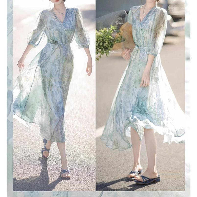 【夏の新品】【出荷が迅速】ワンピース ビーチワンピース レディース 春 夏 きれいめ ロング丈 Aライン 袖あり 五分袖 ゆったり 花柄 体型カバー 女性 ビーチワンピース 結婚式 お呼ばれ 二 【夏の新品】【出荷が迅速】ワンピース ビーチワンピース レディース 春 夏 きれいめ ロング丈 Aライン 袖あり 五分袖 ゆったり 花柄 体型カバー 女性 ビーチワンピース 結婚式 お呼ばれ 二