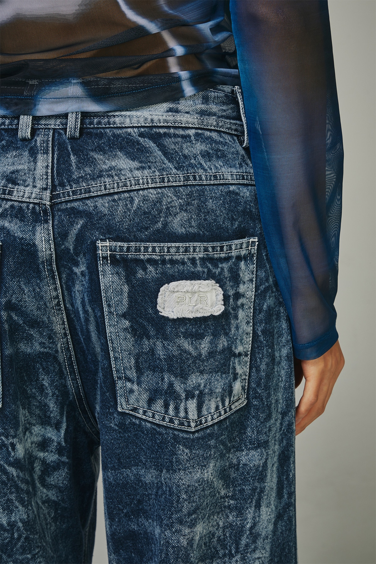 【BLR】 CURVED NAVY DENIM PANTS 【BLR】 CURVED NAVY DENIM PANTS