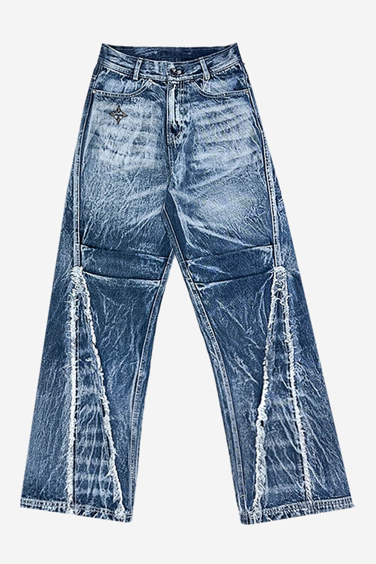 【BLR】 CURVED NAVY DENIM PANTS 【BLR】 CURVED NAVY DENIM PANTS