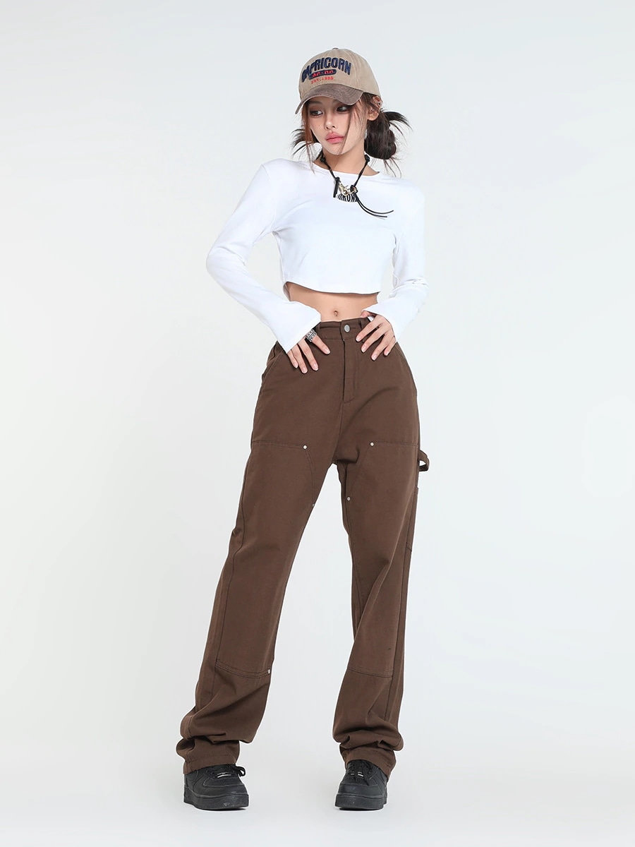 スラックスパンツ新型アメリカ式工装ズボンストレートパンツメンズ作業服