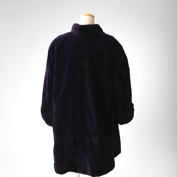 ファーコート ロング シェアードミンク コート パープル