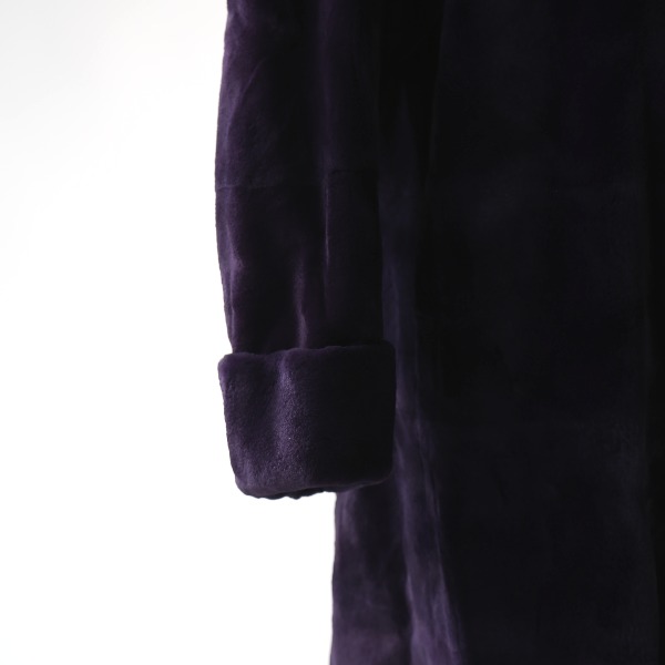 ファーコート ロング シェアードミンク コート パープル