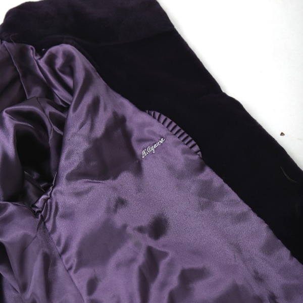 ファーコート ロング シェアードミンク コート パープル