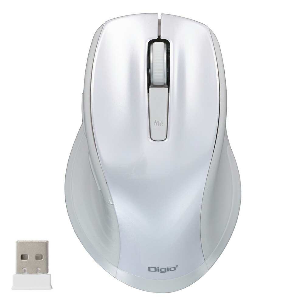 F_line 無線静音5ボタンBlueLEDマウス Lサイズ ホワイト MUS-RKF147W F_line 無線静音5ボタンBlueLEDマウス Lサイズ ホワイト MUS-RKF147W