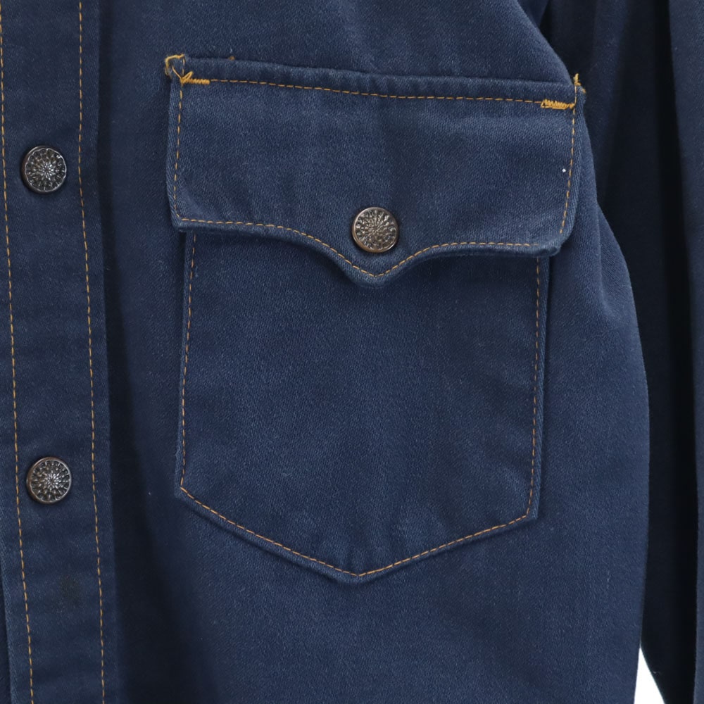 70s ヴィンテージ 長袖 ウエスタンシャツ S ネイビー KINGSROAD メンズ