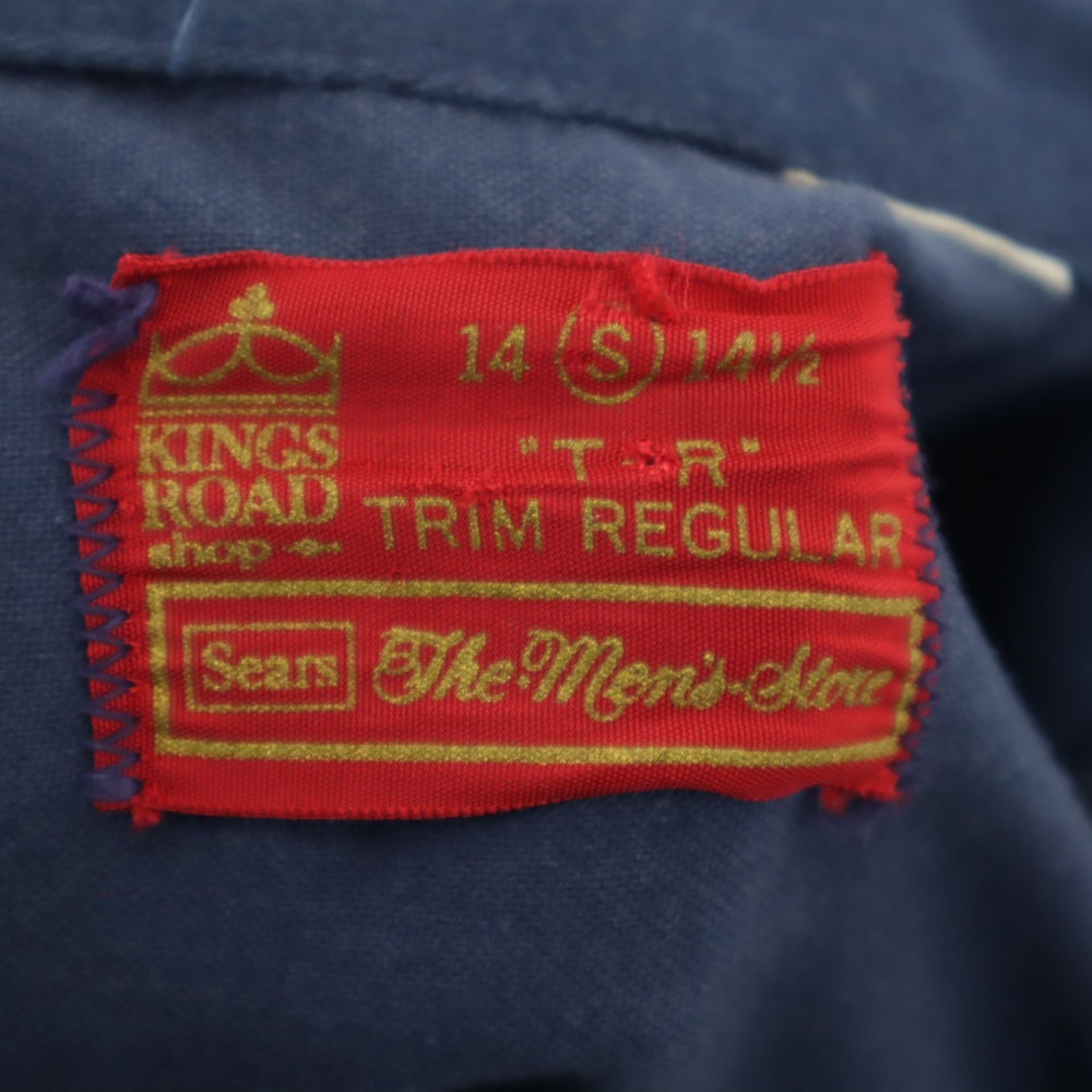 70s ヴィンテージ 長袖 ウエスタンシャツ S ネイビー KINGSROAD メンズ