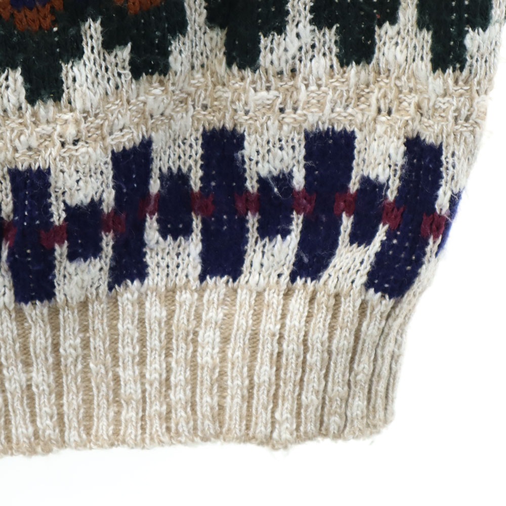 80s オールド USA製 ボーダー柄 長袖 セーター L ベージュ 他 メンズ 80s オールド USA製 ボーダー柄 長袖 セーター L ベージュ 他 メンズ