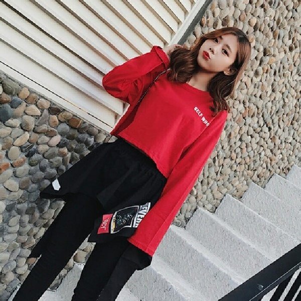 ダンス衣装ヒップホップ韓国へそ出しセット... : レディース服 国産超激得