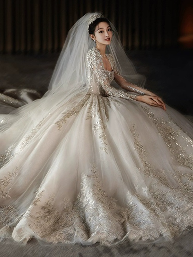 長袖ウェディングドレス 2024年 ブライダル メインヤーン 質感 プリンセス重工 大きいサイズドレス 長袖ウェディングドレス 2024年 ブライダル メインヤーン 質感 プリンセス重工 大きいサイズドレス