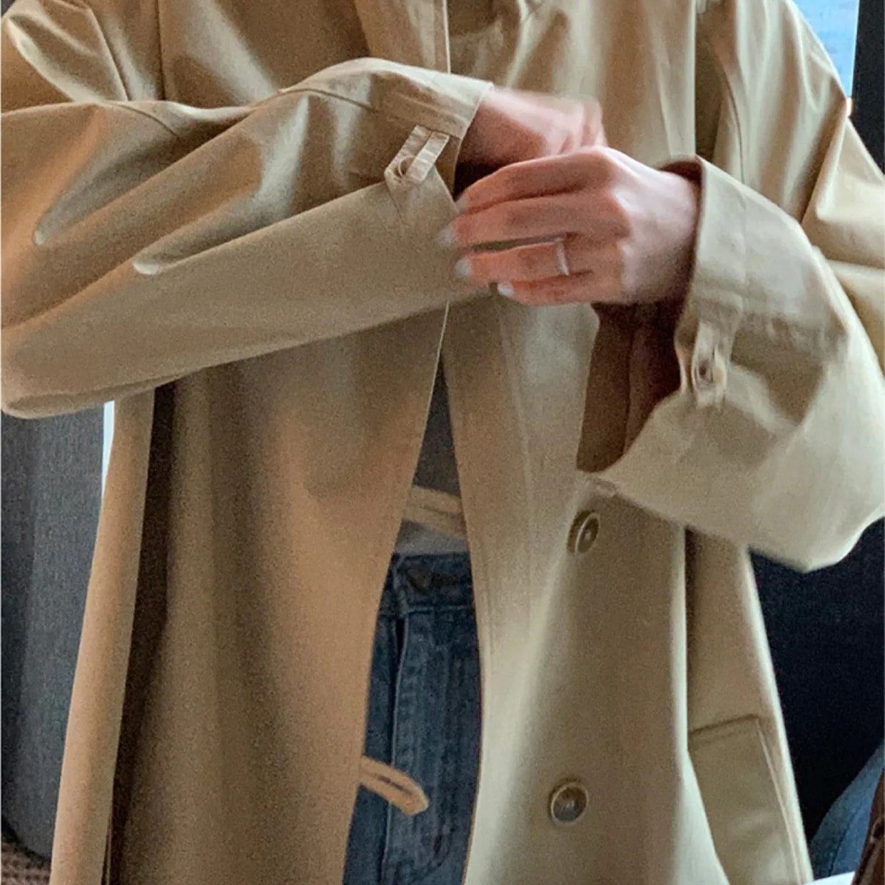 2color レディース アウター コート トレンチコート フーディー ポケット きれいめ 上品