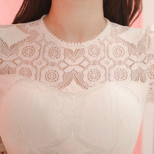 キャバドレス ナイトドレス ミディアムドレス ハイウエスト タイト ワンピース 半袖 スリット 総レース レディース グラシア