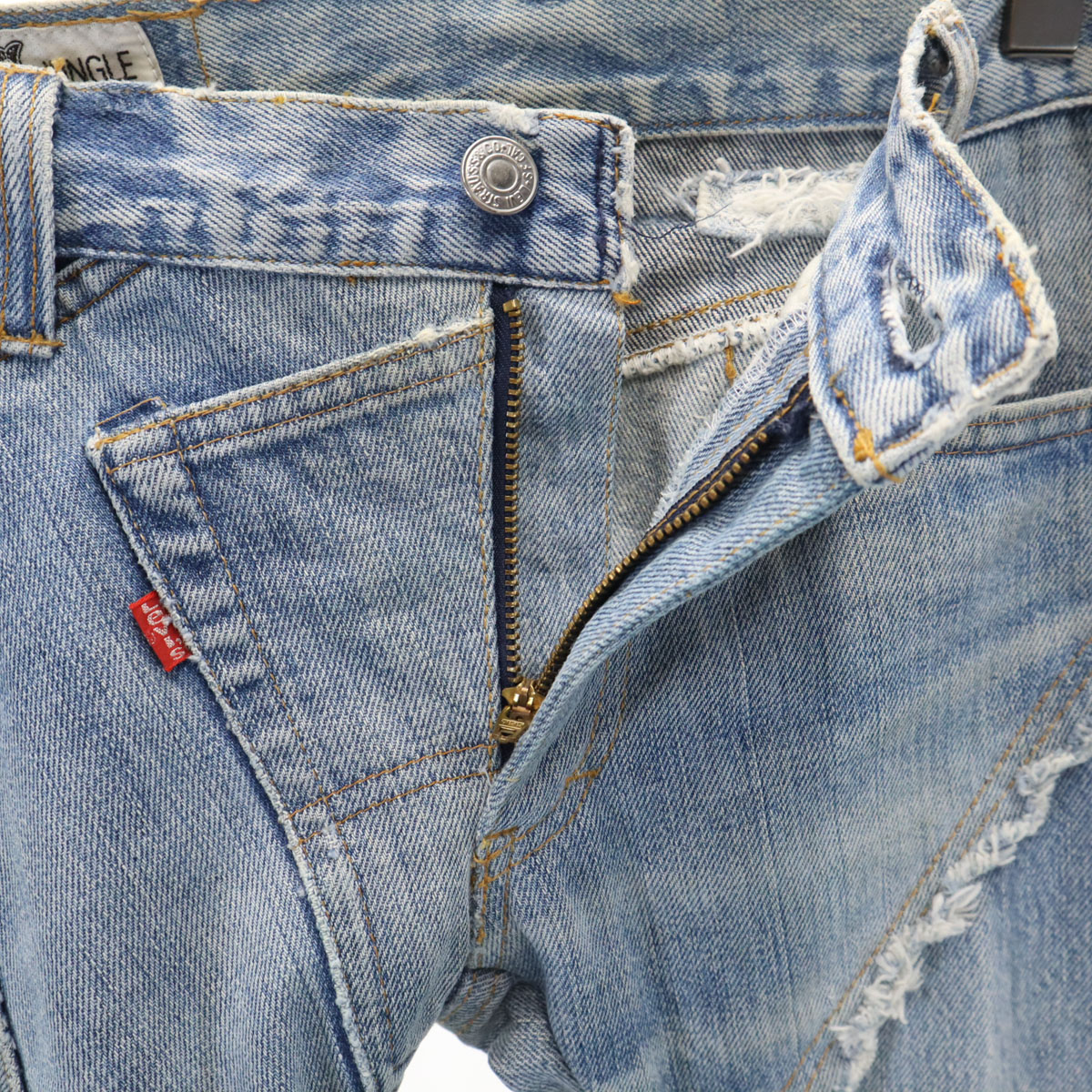 JUNGLE CAT ジャングルキャット 日本製 フレアデニムパンツ 7 ウォッシュブルー ジーンズ レディース 古着 JUNGLE CAT ジャングルキャット 日本製 フレアデニムパンツ 7 ウォッシュブルー ジーンズ レディース 古着