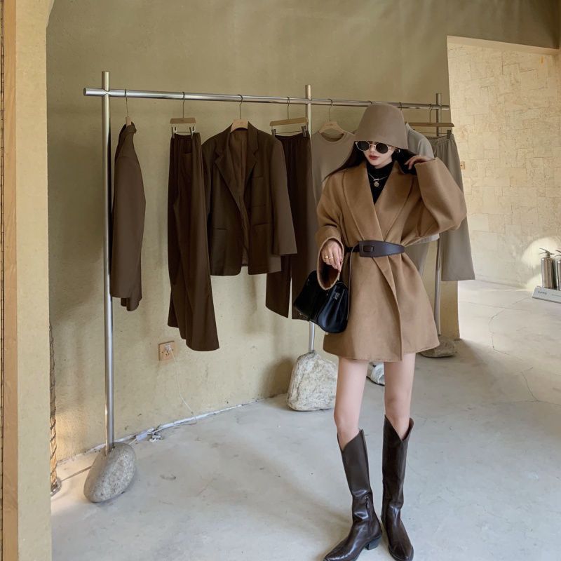 秋冬の新作 やさしい 両面 ラシャコート 韓国版 甘い ギャル 復古 トレンチコート (ベルトを贈る) 秋冬の新作 やさしい 両面 ラシャコート 韓国版 甘い ギャル 復古 トレンチコート (ベルトを贈る)