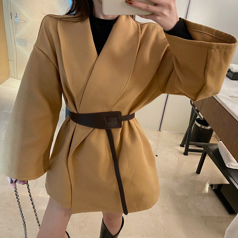 秋冬の新作 やさしい 両面 ラシャコート 韓国版 甘い ギャル 復古 トレンチコート (ベルトを贈る) 秋冬の新作 やさしい 両面 ラシャコート 韓国版 甘い ギャル 復古 トレンチコート (ベルトを贈る)