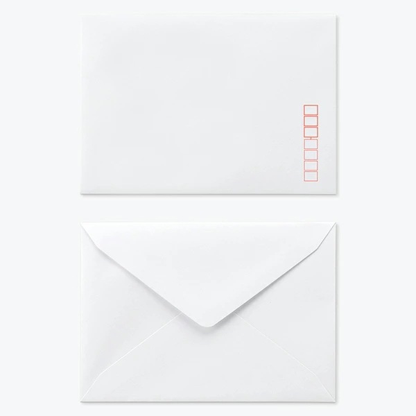 [ケース販売] 山櫻 封筒 洋2 ダイヤ貼 PケントCoC 紙厚120g 郵便枠入 1,000枚 / 挨拶状用 A6用 白 無地 郵便番号枠あり 00402003-1000