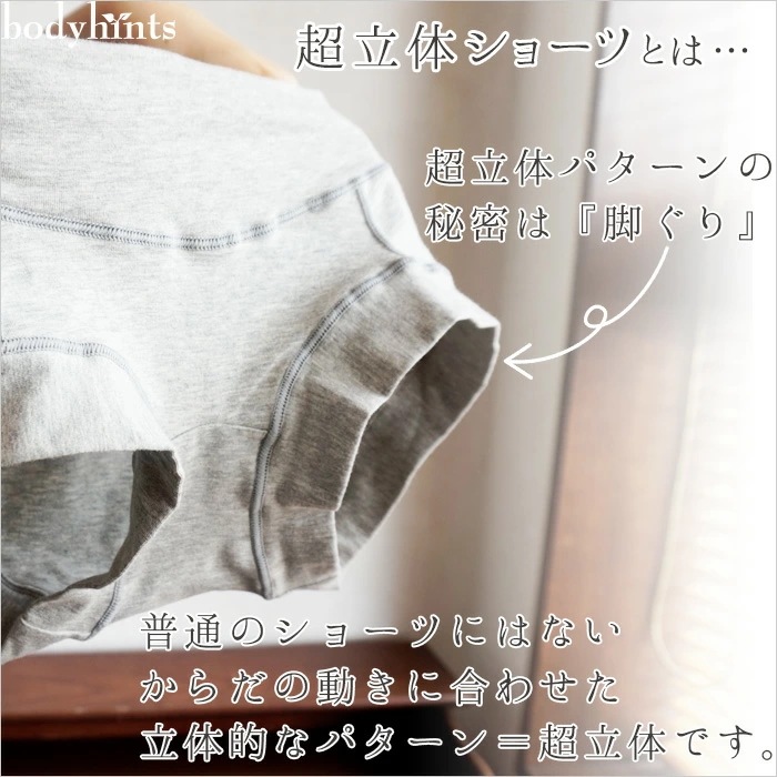 テンセル(TM)繊維 超立体ショーツ 3枚セット ショート丈 レディース 浅め ずり上がらない くい込まない やや浅穿き 敏感肌 マタニティ