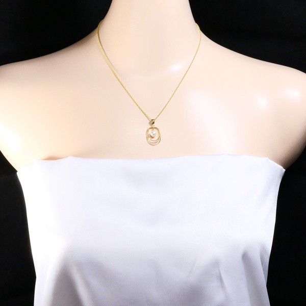 K18 18金 YG イエローゴールド ネックレス パール(真珠) 約40cm ジュエリー 中古 K18 18金 YG イエローゴールド ネックレス パール(真珠) 約40cm ジュエリー 中古