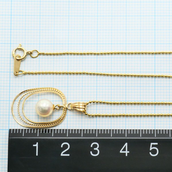 K18 18金 YG イエローゴールド ネックレス パール(真珠) 約40cm ジュエリー 中古 K18 18金 YG イエローゴールド ネックレス パール(真珠) 約40cm ジュエリー 中古