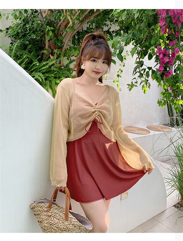 2点セット 水着 大きいサイズ レディース 体型カバー ぽっちゃり 服みたいな ワンピース ボレロ おしゃれ かわいい オールインワン ハイウエスト オトナ女子 温泉 露出控えめ セクシー 韓国風 大