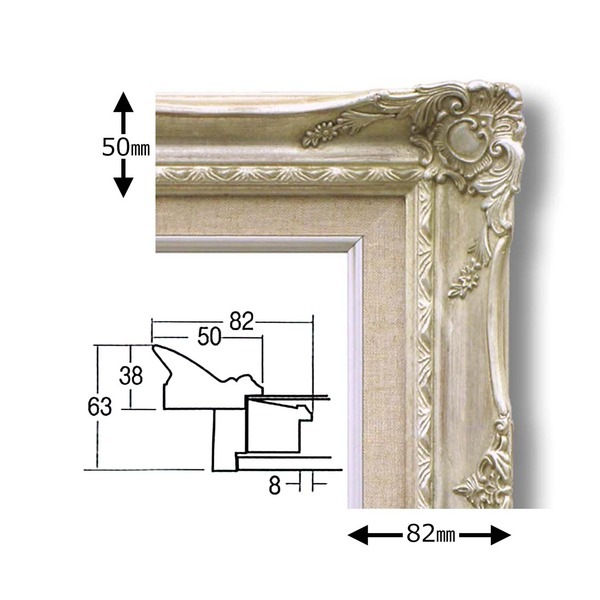 シルバー装飾木製油彩額縁 F12 F12｜油絵・写真・賞状など額縁の通販｜