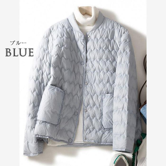 キルティング ジャケット レディース 中綿ジャケット アウター 上着 羽織り コート ショート ノーカラー 撥水 長袖 中綿 防寒 カジュアル アウトドア