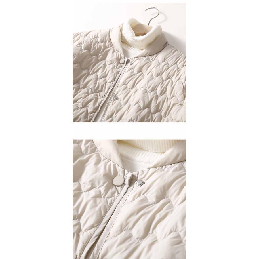 キルティング ジャケット レディース 中綿ジャケット アウター 上着 羽織り コート ショート ノーカラー 撥水 長袖 中綿 防寒 カジュアル アウトドア