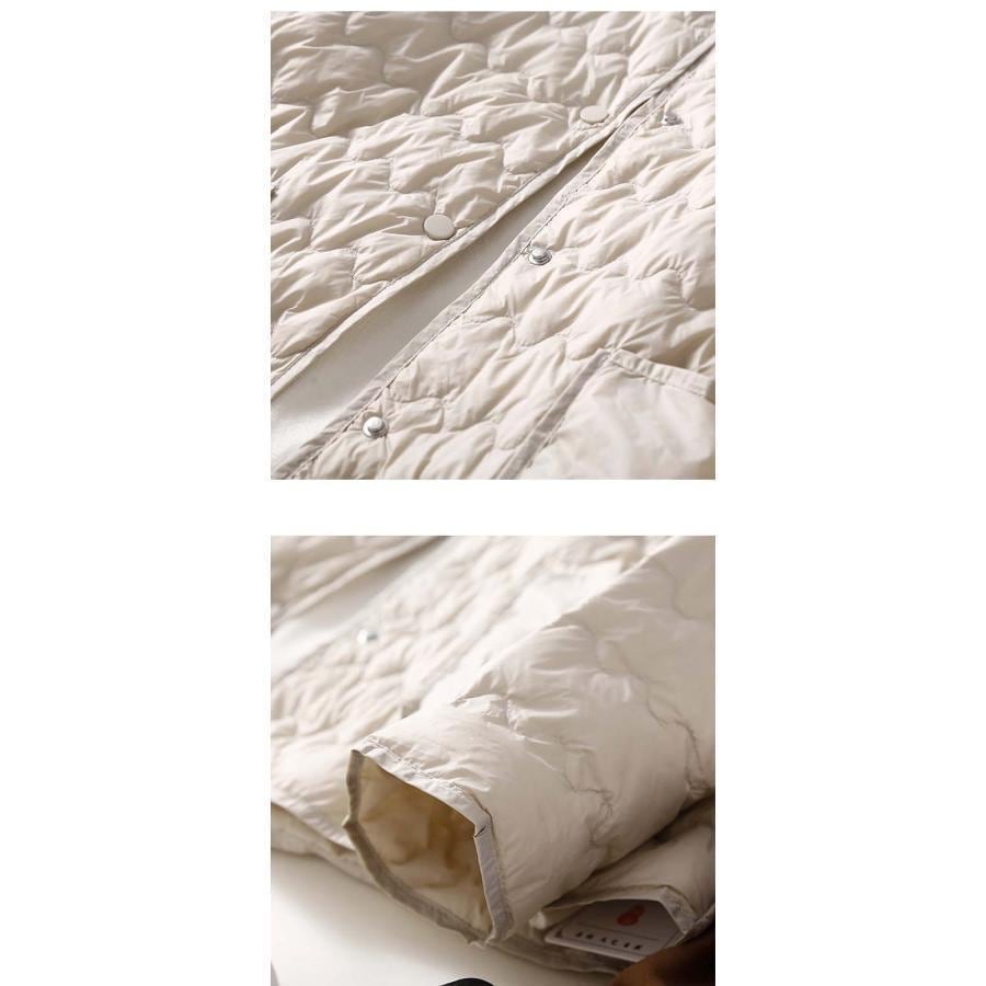 キルティング ジャケット レディース 中綿ジャケット アウター 上着 羽織り コート ショート ノーカラー 撥水 長袖 中綿 防寒 カジュアル アウトドア