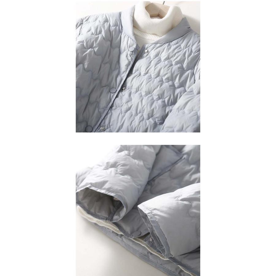 キルティング ジャケット レディース 中綿ジャケット アウター 上着 羽織り コート ショート ノーカラー 撥水 長袖 中綿 防寒 カジュアル アウトドア