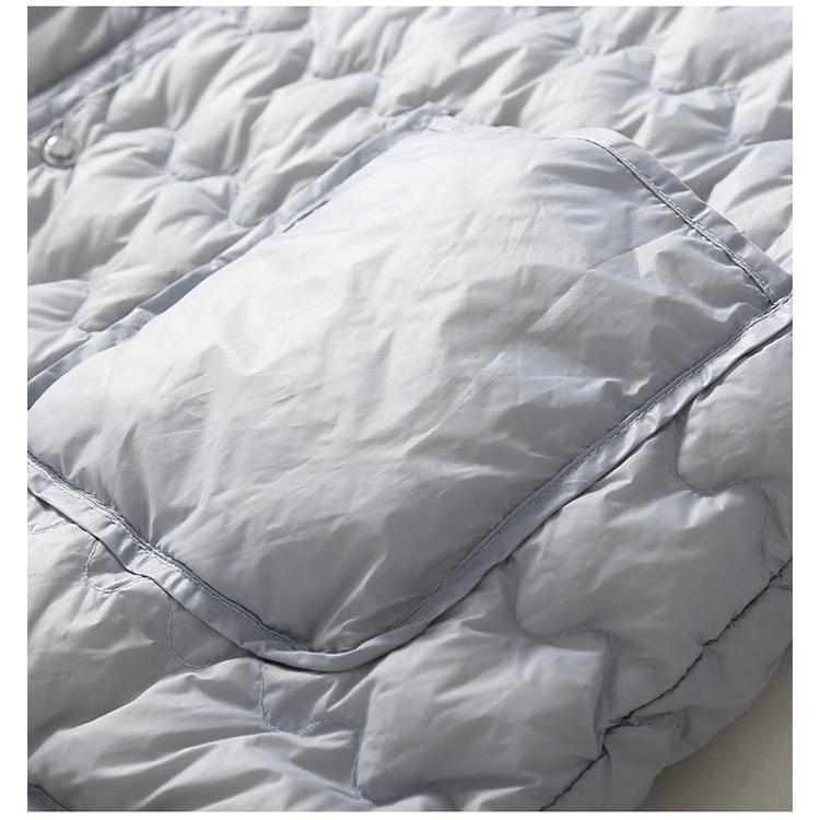 キルティング ジャケット レディース 中綿ジャケット アウター 上着 羽織り コート ショート ノーカラー 撥水 長袖 中綿 防寒 カジュアル アウトドア