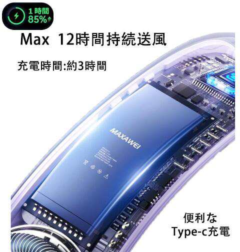 【20%超還元セレクト】2024最新型 首掛け扇風機 ネッククーラー ネックファン 羽なし 5段階風量 静音 軽量 6000mAh 3つ冷却プレート 夏 熱中対策
