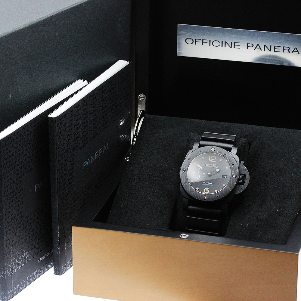 パネライ PANERAI PAM00616 ルミノール サブマーシブル 1950 カーボテック 3デイズ デイト 自動巻き メンズ 美品 箱・保証書付き_874586【中古】 パネライ PANERAI PAM00616 ルミノール サブマーシブル 1950 カーボテック 3デイズ デイト 自動巻き メンズ 美品 箱・保証書付き_874586【中古】