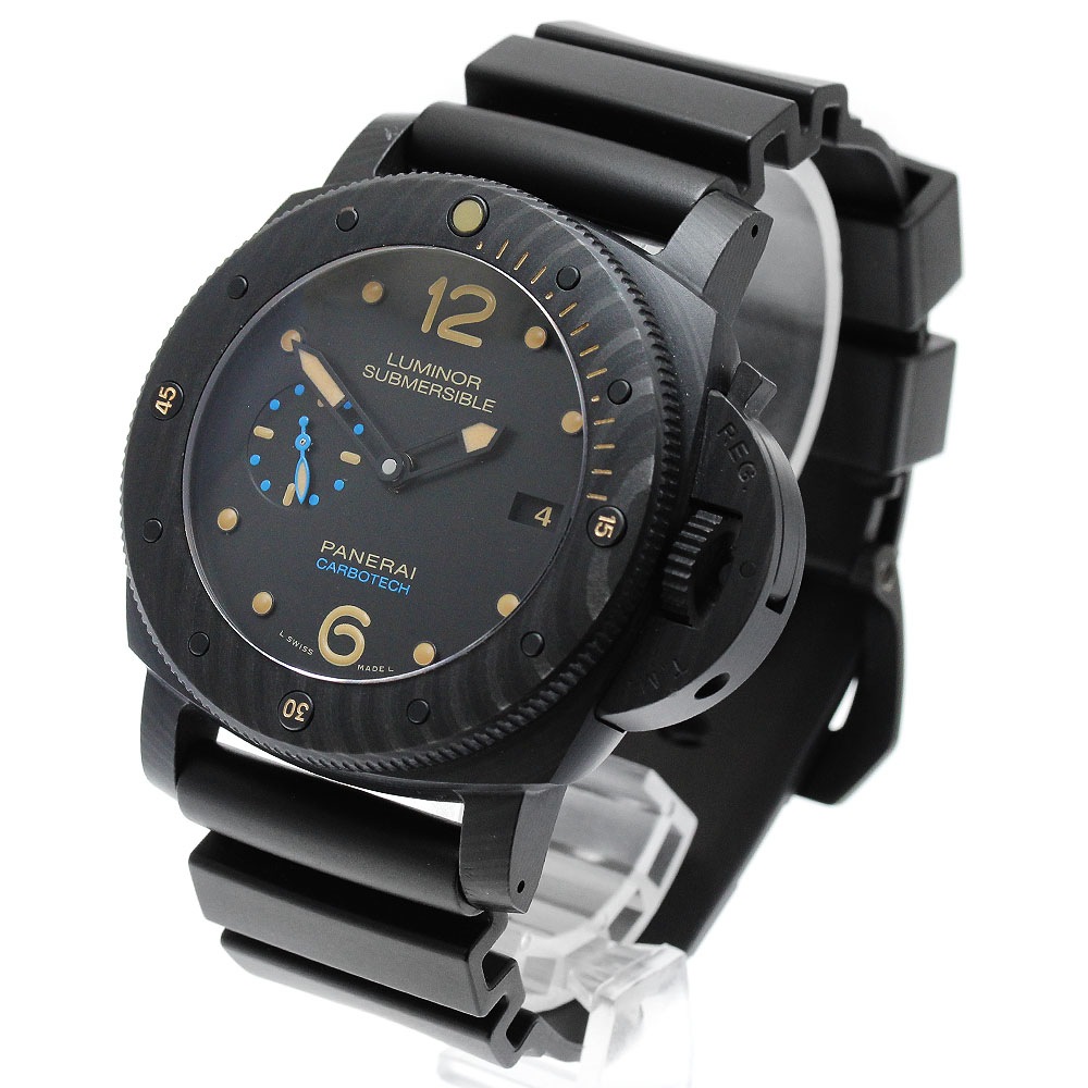 パネライ PANERAI PAM00616 ルミノール サブマーシブル 1950 カーボテック 3デイズ デイト 自動巻き メンズ 美品 箱・保証書付き_874586【中古】 パネライ PANERAI PAM00616 ルミノール サブマーシブル 1950 カーボテック 3デイズ デイト 自動巻き メンズ 美品 箱・保証書付き_874586【中古】