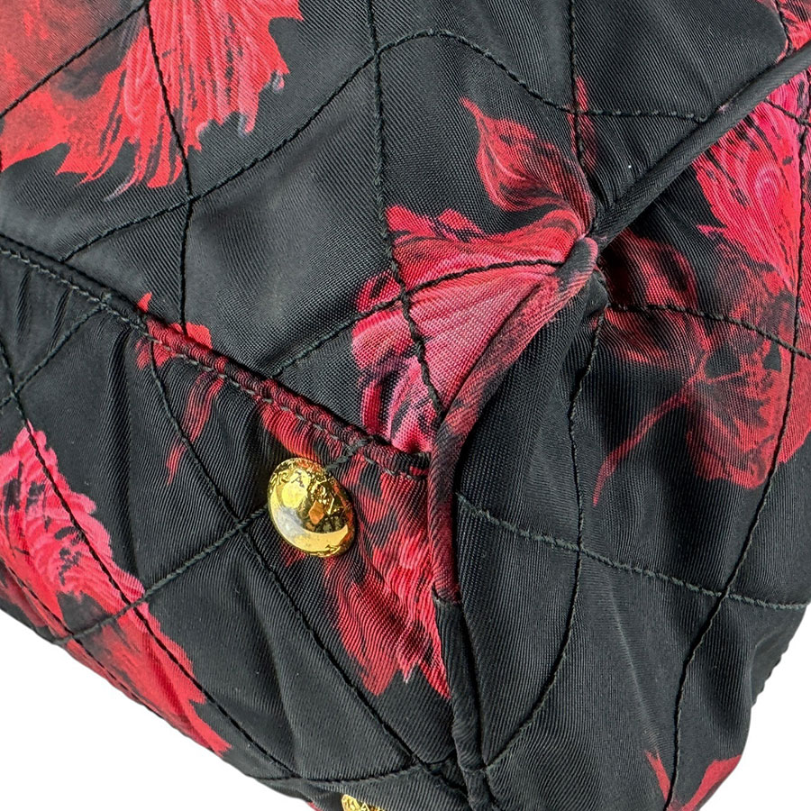 プラダ PRADA ショルダーバッグ ナイロン ブラック×レッド レディース z6689 プラダ PRADA ショルダーバッグ ナイロン ブラック×レッド レディース z6689