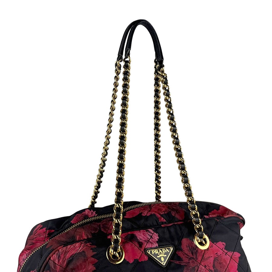 プラダ PRADA ショルダーバッグ ナイロン ブラック×レッド レディース z6689 プラダ PRADA ショルダーバッグ ナイロン ブラック×レッド レディース z6689