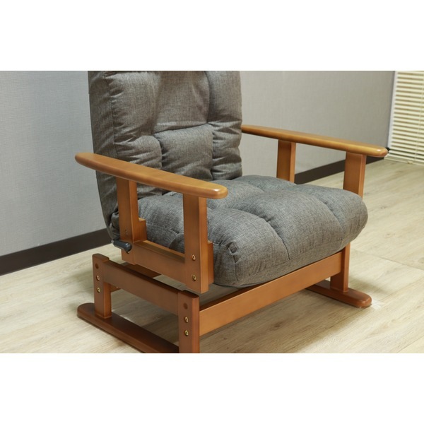 回転木肘高座椅子 DGY ダークグレー 組立品 回転木肘高座椅子 DGY ダークグレー 組立品