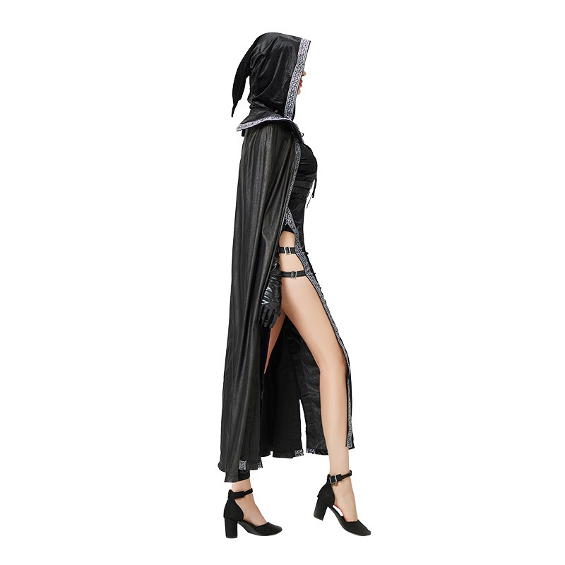 ハロウィンコスチュームセクシーな魔女コスチュームダークゴシックヨーロッパとアメリカのホットガールスリムローブコスプレパフォーマンスコスチューム ハロウィンコスチュームセクシーな魔女コスチュームダークゴシックヨーロッパとアメリカのホットガールスリムローブコスプレパフォーマンスコスチューム
