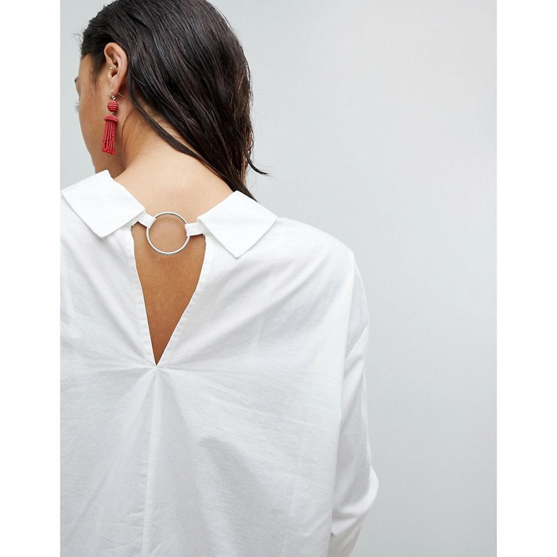 ヴェロモーダ レディース トップス ブラウス・シャツ【Vero Moda Tall Shirt With Hardware Detail】White ヴェロモーダ レディース トップス ブラウス・シャツ【Vero Moda Tall Shirt With Hardware Detail】White