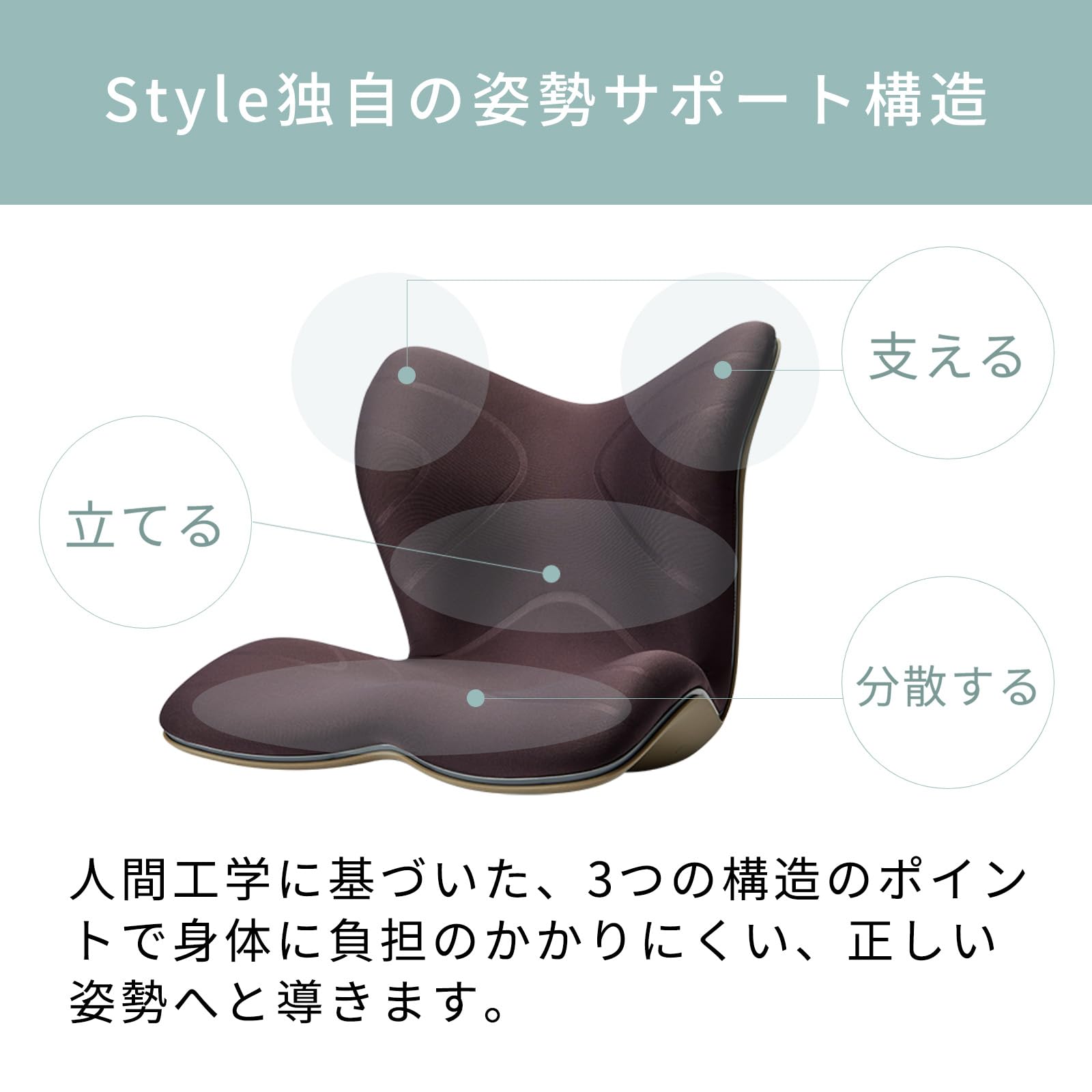 スタイル シート シリーズ/Style Seat Series MTG エムティージー 骨盤サポートチェア 座椅子 (スタイル プレミアム/Style PREMIUM, ブラウン) 24799
