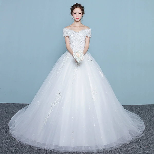 Qoo10] ウェディングドレス 白 花嫁 結婚式 ド