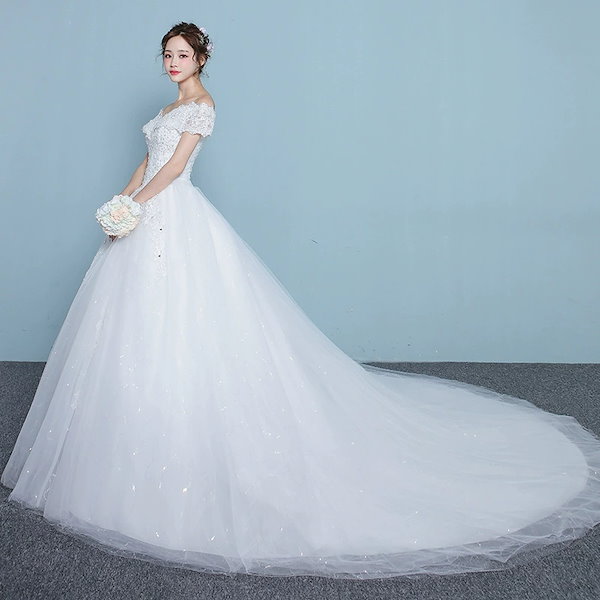 Qoo10] ウェディングドレス 白 花嫁 結婚式 ド