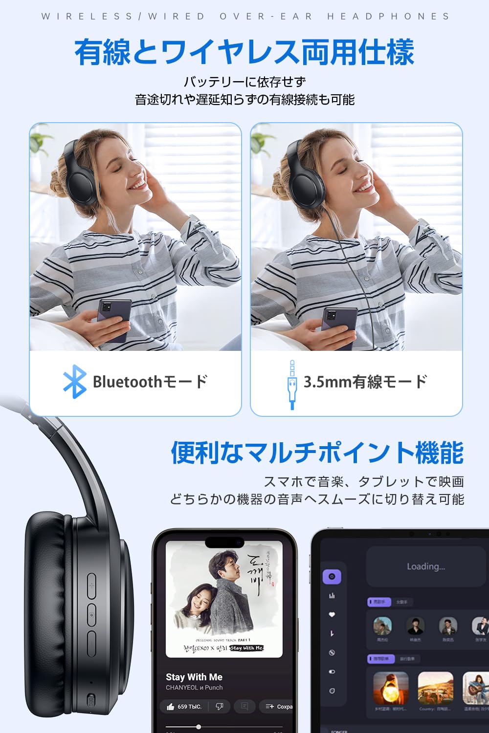 ヘッドホン bluetooth ヘッドホン ワイヤレスヘッドホン Sanlao Bluetooth5.3 有線 無線両用 ヘッドフォン マイク付き 最大20時間連続再生 オーバーイヤーヘッドホン ED ヘッドホン bluetooth ヘッドホン ワイヤレスヘッドホン Sanlao Bluetooth5.3 有線 無線両用 ヘッドフォン マイク付き 最大20時間連続再生 オーバーイヤーヘッドホン ED