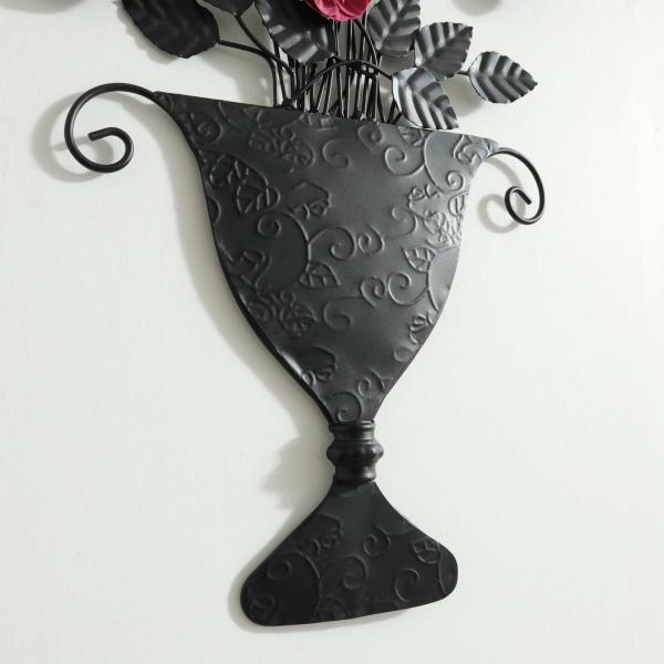 インテリアアート 壁掛け 飾り アンティーク 花瓶 花束 ウォールデコレーション アイアン ボタニカル 280x550mm