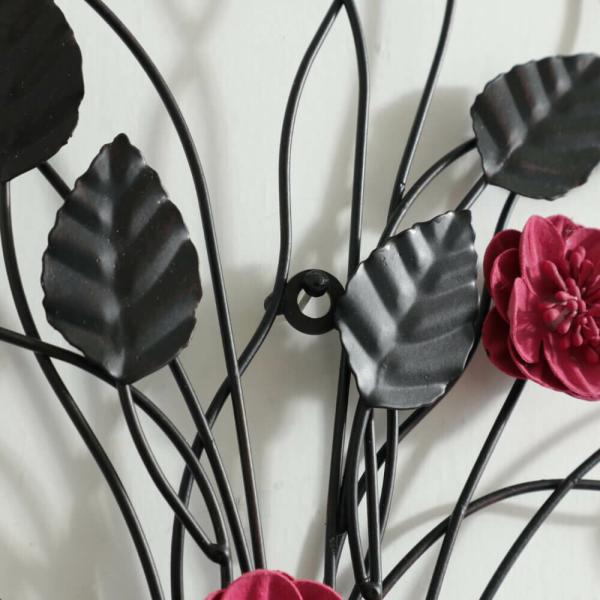 インテリアアート 壁掛け 飾り アンティーク 花瓶 花束 ウォールデコレーション アイアン ボタニカル 280x550mm